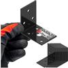 Lun Fix 10 raccordi angolari a 90° in acciaio nero verniciato a spruzzo per costruzione in legno, mobili, mensole, 50 x 50 x 35 x 2 mm