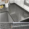 VEELIKE Carta da Parati Terrazzo Nero 60cm×900cm Carta Adesiva Effetto Marmo Pellicola Adesiva Granito Nero Grigia Rivestimento Paraschizzi Cucina Lavabile Pellicola Autoadesiva Mobili Muro Bagno