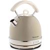 Ariete Bollitore Vintage 2877, Bollitore Elettrico con Livello Acqua Visibile, Base Cordless 360°, Spegnimento Automatico, Impugnatura Ergonomica, Capacità 1,7 L, Acciaio Inossidabile, 2000W, Beige