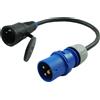 NWP Adattatore NWP da spina CEE 230 V 16 A a connettore Schuko - Cavo flessibile in gomma 3x2,5 mm² - IP44 - Per campeggio, roulotte, barca
