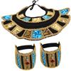 BESPORTBLE Set Accessori da Egiziana Donna Collare e Bracciali | Tessuto Leggero, per Cosplay e Feste di Halloween, per Collo e Braccia