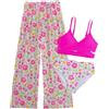 Huihong Costume da Bagno Bambina 3 Pezzi 7-12 Anni Contenitivo Elegante Carino Floreale Costumi Sportivi Ragazza Mare Spiaggia Piscina Leggera Tankini Bikini (9-10 Anni)
