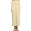 TRENDMALLS Sottoveste dritta in cotone misto per donne, sottogonna in cotone misto per donne, Beige, S