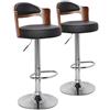 Menzzo Russel - Set di 2 sedie da bar poliuretano/legno nocciola/Nero 46 x 44 x 88 cm