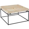 Menzzo Tavolino Duplix - Vassoio reversibile - 80 × 80 cm - Effetto travertino beige - Mobili Soggiorno moderno