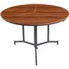 Menzzo Tavolo rotondo pieghevole Cokelio - metallo e vassoio 3 parti legno nocciola - Ø 120 cm - tavolo salvaspazio per sala da pranzo o cucina