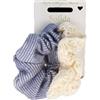Solida Scrunchie blu e bianco, 11 cm Elastico per capelli 1 pz.