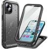 Cozycase Cover Per iPhone 13 Impermeabile Antiurto - 360 Integrale Militare Rigida Armor/Case【2m Anticaduta】 Custodia Subacquea Waterproof Antipolvere con Protezione/Copri Fotocamera/Schermo-Nero