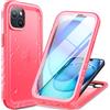 Cozycase Cover Per iPhone 15 Impermeabile Antiurto - Militare 360° Indistruttibile 【IP68 Waterproof】 Custodia Subacquea Anticaduta Antishock AntiGraffio Antipolvere Antiscivolo Integrale - Rosa