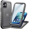 Cozycase Cover Per iPhone 12 Mini Impermeabile Antiurto - 360 Gradi Militare Rigida Armor【2m Anticaduta/Anti Urto】Custodia Subacquea Waterproof Antipolvere con Protezione/Copri Fotocamera/Schermo Nero