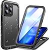 Cozycase Cover Per iPhone 13 Pro Impermeabile Antiurto - 360 Gradi Militare Rigida Armor 【2m Anticaduta/Anti Urto】Custodia Subacquea Waterproof Antipolvere con Protezione/Copri Fotocamera/Schermo Nero