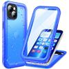 Cozycase Cover Impermeabile Antiurto Per iPhone 14 Plus - Militare 360° Indistruttibile 【IP68 Waterproof】 Custodia Subacquea Anticaduta Antishock Antigraffio Antipolvere Antiscivolo Integrale - Blu
