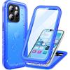Cozycase Cover Impermeabile Antiurto Per iPhone 13 Pro Max - Militare 360° Indistruttibile 【IP68 Waterproof】 Custodia Subacquea Anticaduta Antishock Antigraffio Antipolvere Antiscivolo Integrale - Blu
