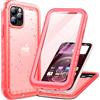 Cozycase Cover Impermeabile Antiurto Per iPhone 12 Pro Max - Militare 360° Indistruttibile 【IP68 Waterproof】 Custodia Subacquea Anticaduta Antishock Antigraffio Antipolvere Antiscivolo Integrale-Rosa