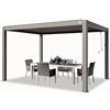 TOOLPORT PRIMEYARD Pergola 3x4 m montanti in alluminio con tetto a doghe in alluminio gazebo da giardino grigio