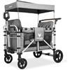 Fuxtec FUXLIFE Carrello Pieghevole - Premium - FX-CTXL900 Grigio Premium - Bollerwagen XL richiudibile con 4 posti e cinture di sicurezza - Ampio vano interno e tettuccio parasole - Ruote XXL