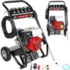 Suvnlsy Rondella ad alta pressione a benzina 7,5 CV 2200 PSI con 5 ugelli, tubo da 26 m, autoadescante, 3400 giri/min, pulizia professionale per auto, cortile, giardino, terrazza, pulizia del veicolo, 170-190