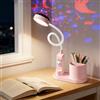 GBKDQQ Lampada da scrivania per bambini, lampada da lettura a LED con portapenne, lampada da comodino, dimmerabile, lampada da tavolo ricaricabile, lampada da studio con proiezione, lampada per