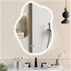 Dibaful Specchio da Bagno 500x700mm Nuvole con Illuminazione Dimmerabile 3000K 4500K 6500K | Interruttore Touch Funzione Timer IP44 Impermeabile con Luce per Bagno Hotel