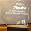 Generic Lampada led personalizzata, Luce notturna decorativa, Lampada notturna a led, base in legno e cavo usb. IDEA REGALO, MAMMA, Papà, NONNA,NONNI, (MIGLIOR MAESTRO)