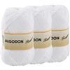 Etrexonline Gomitolo Filato 220 Metri di 100% Cotone Perfetto per Maglia e Uncinetto - Colore Bianco 100 gr x 3 Pezzi
