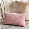 FDTERN Federe Cuscini Rosa 40x65 per Divano in Velluto a Coste Moderno Morbido Motivo a Croce Decorativa Copricuscini con Cerniera Invisibile per Divano Camera da Letto