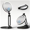 Suupvaor Specchio ingranditore con illuminazione 40X/1X, specchio da viaggio con luce e ingrandimento 40x, 3 colori, dimmerabile, ricaricabile, doppio lato 15 cm, pieghevole, orientabile a 360°
