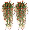 Generico Fiori Artificiali Per Esterni, 2 Di Vite Artificiale Di Eucalipto Appesa, Piante Finte Appendibili, Piante Artificiali Da Esterno Resistenti Ai Raggi UV, Fiori Finti Da Parete Per Il Giardino