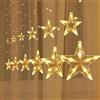 DAZZTIME Tenda Luci Stelle,Luci Stringa Stelle con 8 Modalità avec Telecomando,Led Luci Illuminazione Decorativa per Esterno/Interno,per Balcone, Compleanno, Festa, Matrimonio Decorazioni