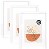 KAIWIN Cornice portafoto bianca A4 (21 x 30 cm) set di 3 - 15 x 20 cm con passepartout, cornice portafoto con vetro acrilico da appendere e appoggiare, per foto, poster, puzzle, cornice per poster