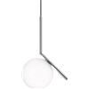 MZStech Lampada da soffitto moderna, lampada a sospensione sferica in ferro e vetro Cromo, base a sospensione a lampadina E27(20cm)