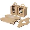 Jeesblsy Scatole per Cupcake Muffin con Finestra Trasparente e Inserti, Singole Scatole per torta, Maniglia per imballo Carta kraft Scatole Regalo per Dolcetti, Biscotti e Pasticcini,12 Pezzi (Marron)