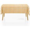 PARAMAISON Tovaglia Antimacchia Impermeabile 140x450 Rettangolare | Design Quadretti Country Arancio | Copritavolo Idrorepellente per Cucina, Soggiorno e Ristorazione
