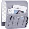 MaoXinTek Organizzatore Divano, Sacca Portaoggetti, Tasca Porta Telecomandi, Organizer Caddy Doppia Parete, Antiscivolo per Poltrona Divano, Telefoni, Libri, Riviste, Grey