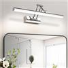 YHTlaeh LED Specchio Lampada 10W 720 Lumen Bagno Specchio Bianco Neutro 4000K Bagno Lampada IP44 Impermeabile No Flicker 230V (Cromo, 40CM)