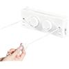 GOEDCH 5,1 m di filo per bucato allungabile in acciaio inox: bianco stendibiancheria allungabile doppio, portatile, montaggio a parete, doppia fune, anti-aderente, filo per lavanderia, balcone