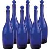 BELLEROFONTE Bottiglie in Vetro Blu per Acqua solarizzata 750 ml con tappo a pressione con guarnizione (6)