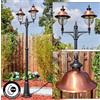 HOFSTEIN Kandelaber Gascon, lampione da esterno in metallo/plastica in nero/rame/trasparente, lampione regolabile in stile vintage/antico/rustico per giardino, esterno, cortile, 233 cm, 2 x E27, IP44