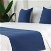 QRGMKL Nord Europa Letto Runners e Cuscini Coordinati Moderno Corridore Semplice Letto per Piede del Letto Morbido Sciarpa Letto Protector per Camera da Letto Hotel-Dark Blue||2 Pillowcases(45X45cm)