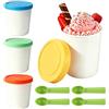 Shyllin Contenitori per Gelato Fatto in Casa,Contenitore ermetico per alimenti,Ciotola Refrigerante per Gelato,Contenitori per Alimenti,Vassoio per Fare Il Gelato,Vaschetta Gelato (Rotondo)