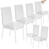 HOZKUY Set di 6 coprisedie elasticizzati in finta pelle, impermeabili, con schienale alto, lavabili, universali, per sala da pranzo, cucina, hotel, ristorante, casa, matrimoni, colore: bianco