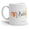 Paolo Chiari Zodiaco - Tazza in Ceramica Bianca con Segno Zodiacale e Costellazione (Multicolore, 300 ml, Ariete)