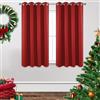Joydeco Set di 2 tende oscuranti lunghe 160 cm, a isolamento termico, 2 pezzi, oscuranti, con occhielli, per finestre di camera da letto e soggiorno (larghezza 132 cm x lunghezza 160 cm, rosso)