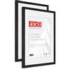 HIMEETIME® 2x Cornice per foto 40x50 cm,Legno di Quercia,Nero,Passepartout 30x40cm,Cornice 40x50 con Vetro artificiale infrangibile- Cornice per Grande Quadro,Poster-Solo esposizione da parete