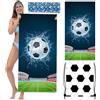 SYTTNUM Asciugamani da Spiaggia da Calcio, Telo da Spiaggia Stampato da Calcio, Asciugamani da Spiaggia & Cinghie per Capelli & Borse Per Spiagge Viaggi Sport - 180 * 60CM (C)