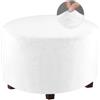 FANSU Copri Pouf Rotondo Elasticizzato, Velluto Poggiapiedi Lavabile Copri Ottomano Copertura per Sgabello Pouf Poggiapiedi Fodere per Sgabello per Soggiorno (Bianco,S)