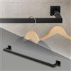ML DESIGN modern living ML-Design Appendiabiti Porta Asciugamani con Attacco a Parete 90 x 12 cm in Acciaio Nero per Bagno Cucina Soggiorno Balcone Camera da Letto Porta Salviette da Muro Salvaspazio Peso Supportato 50 kg
