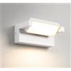 damastoreitalia Applique LED Esterno Bianca Orientabile 21W 1800lm con CCT Switch, Lampada Parete Moderna IP65 in Alluminio e Vetro, Luce Calda 3000K Naturale 4000K Fredda 6500K