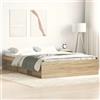 IKAYAA Rete Letto Matrimoniale 160x200 Struttura Letto a Doghe in Legno Giroletto Matrimoniale con Rete a Doghe-Rovere sonoma-160 x 200 cm