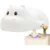 lisutupode Luce notturna per ragazze, simpatica lampada a LED a forma di ippopotamo in silicone, lampada ricaricabile colorata, luce notturna per bambini per occasioni speciali, famiglia
